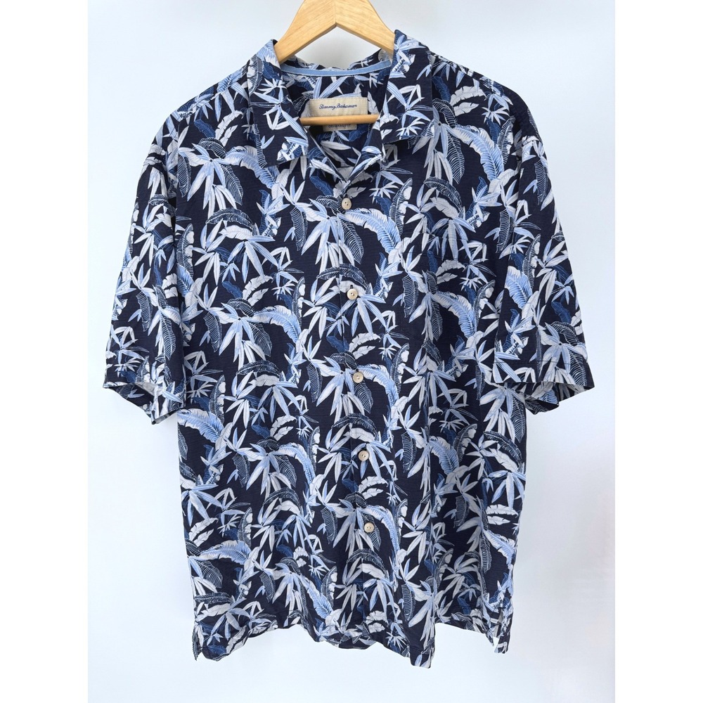 Tommy Bahama 100% Silk Short Sleeve AOP Floral Camp Shirt Men's XL Original Fit